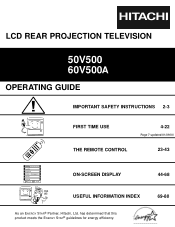 Hitachi 60v500 Owners Guide