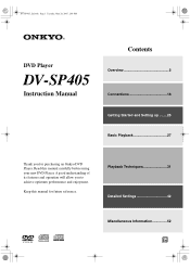 Onkyo DV SP405 Owner Manual