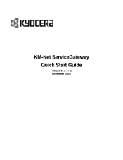 Kyocera FS-3900DN KM-Net ServiceGateway Quick Start Guide Rev-1