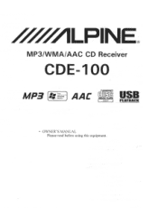Alpine CDE-100 Owner's Manual