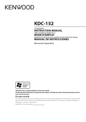 Kenwood KDC-152 Owners Manual