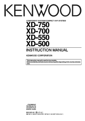 Kenwood XD-750 User Manual