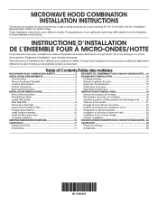 Maytag UMV1160CW Installation Instructions