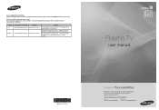 Samsung PN58B850Y1FXZA User Manual