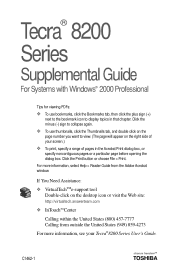 Toshiba 8200 Toshiba Windows 2000 Supplemental User's Guide for Tecra 8200 (10399)