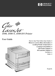 HP 4500 HP Color LaserJet 4500, 4500 N, 4500 DN Printer - User Guide, C4084-90937