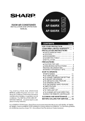 Sharp AF-S80MX AF-S60RX | AF-S80RX | AF-S85RX Operation Manual