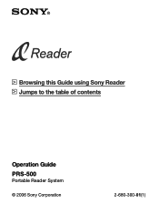 Sony PRS500U2 Operation Guide