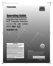 Toshiba 62HM116 Operation Guide