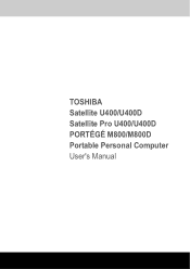 Toshiba Satellite Pro U400 PSU45C-BA10BC Users Manual Canada; English