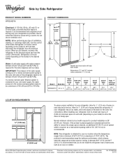 Whirlpool WRS342FIAW Dimension Guide
