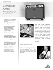 Behringer ACX1800 Product Information Document