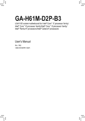 Gigabyte GA-H61M-D2P-B3 Manual
