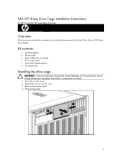HP DL785 SAS SFF 8-bay Drive Cage Installation Instructions, Second Edition - HP ProLiant DL785 G5 Servers