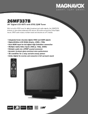 Magnavox 26MF337B Product Spec Sheet