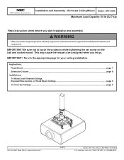NEC NP-V260 NP216 : NP01UCM (ceiling mount) instructions