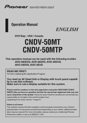Pioneer CNDV-50MTP Operation Manual