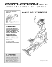 ProForm 20.0 Crosstrainer Elliptical Canadian French Manual