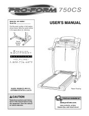 ProForm 750cs English Manual