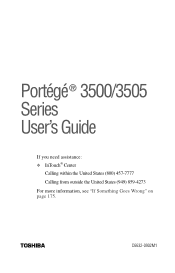 Toshiba Portege 3500 Tablet PC User Guide