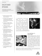 Behringer BTR2000 Product Information Document