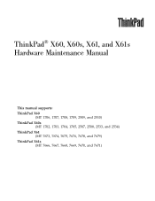 Lenovo 76758PU Hardware Maintenance Manual