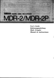Yamaha MDR-2P Owner's Manual (image)
