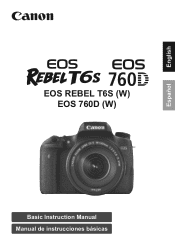 Canon EOS Rebel T6s EF-S 18-135mm IS STM Lens Kit Instruction Manual