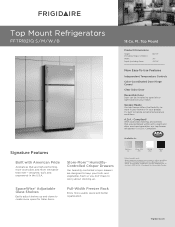Frigidaire FFTR1821QS Product Specifications Sheet