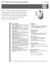 HP FQ422AA HP Wireless Comfort Special Edition Mouse - Datasheet