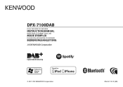 Kenwood DPX-7100DAB Instruction Manual 1