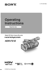 Sony HDRFX1E Operating Instructions