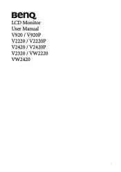 BenQ VW2220 User Manual