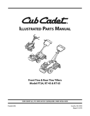Cub Cadet RT 65 Rear-Tine Garden Tiller Parts Manual
