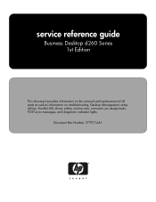 HP d260 Business Desktop d260 Series, Service Reference Guide, First Edition