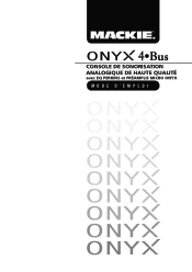 Mackie Onyx 32.4-Bus Owner's Manual (French)