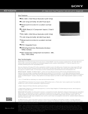 Sony KDF-42E2000 Marketing Specifications
