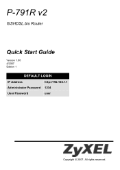 ZyXEL P-791R v2 Quick Start Guide