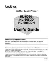 Brother International HL 6050 Users Manual - English