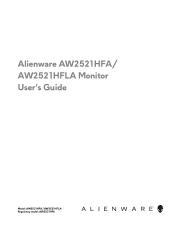 Dell Alienware 25 Gaming AW2521HFLA Alienware AW2521HFLA Monitor Users Guide