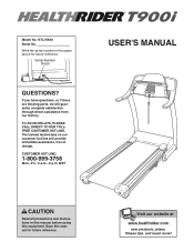 HealthRider T900i Treadmill English Manual
