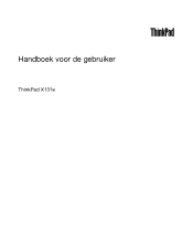 Lenovo ThinkPad X131e (Dutch) User Guide