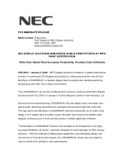 NEC LCD2690WUXI2-BK Press Release