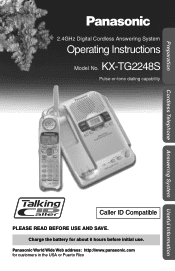 Panasonic KX-TG2248S 2.4 Ghz Digital Cdl