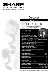 Sharp R-510D R-410 Microwave Operation Manual