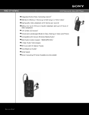 Sony NWZ-S716FBNC Marketing Specifications (Black)