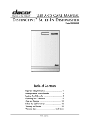 Dacor DDW24S Use & Care Manuals