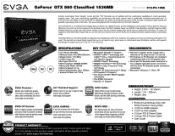 EVGA GeForce GTX 580 Classified 1536MB PDF Spec Sheet