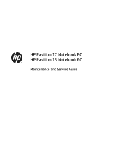 HP Pavilion 15-p200 Pavilion 17 Notebook PC Pavilion 15 Notebook PC Maintenance and Service Guide