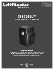 LiftMaster SL3000UL3 Owners Manual
